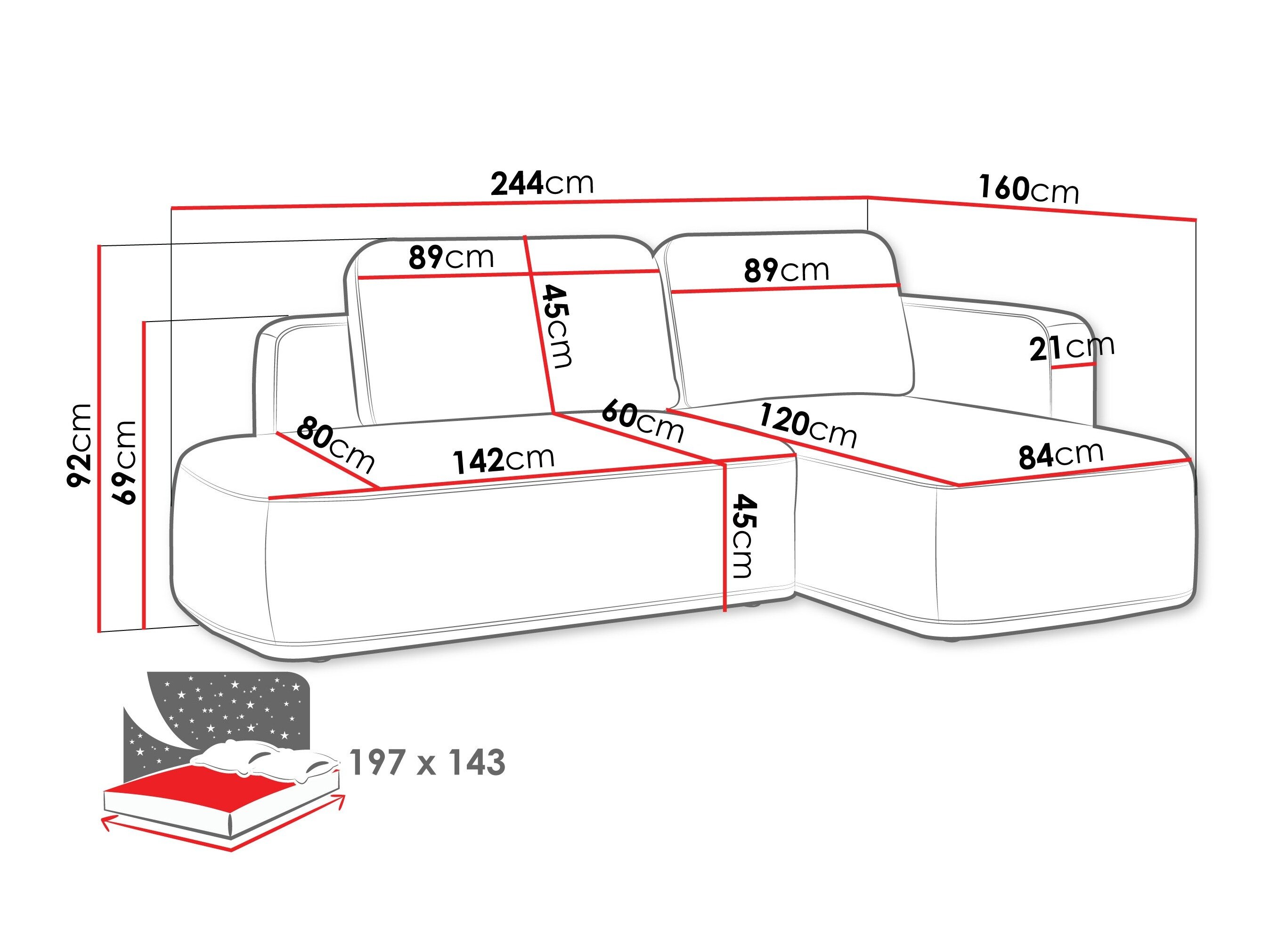 Hjørnesofa ComfiDream Celena (Perfect Harmony 77)