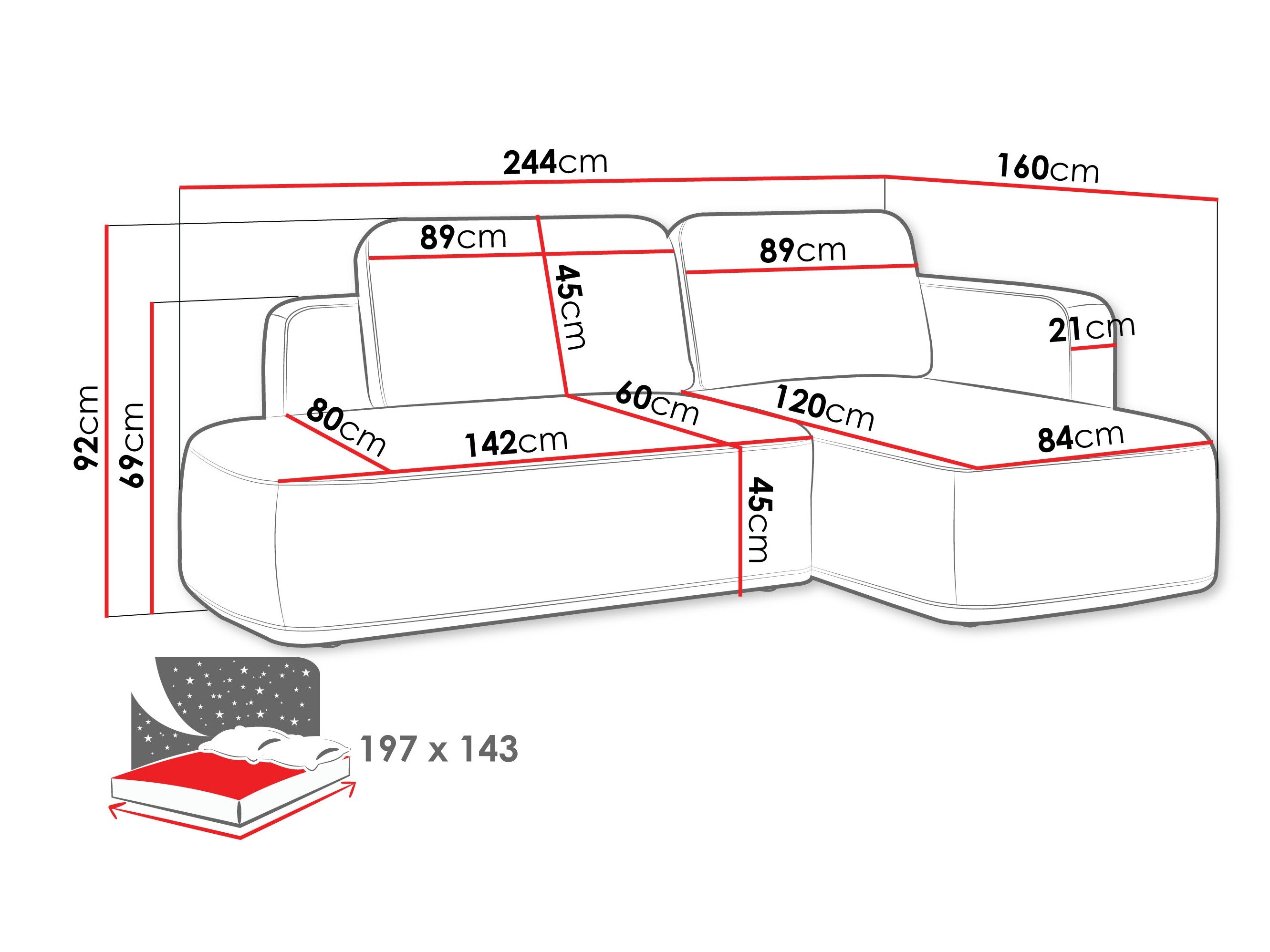 Hjørnesofa ComfiDream Celena (Perfect Harmony 82)