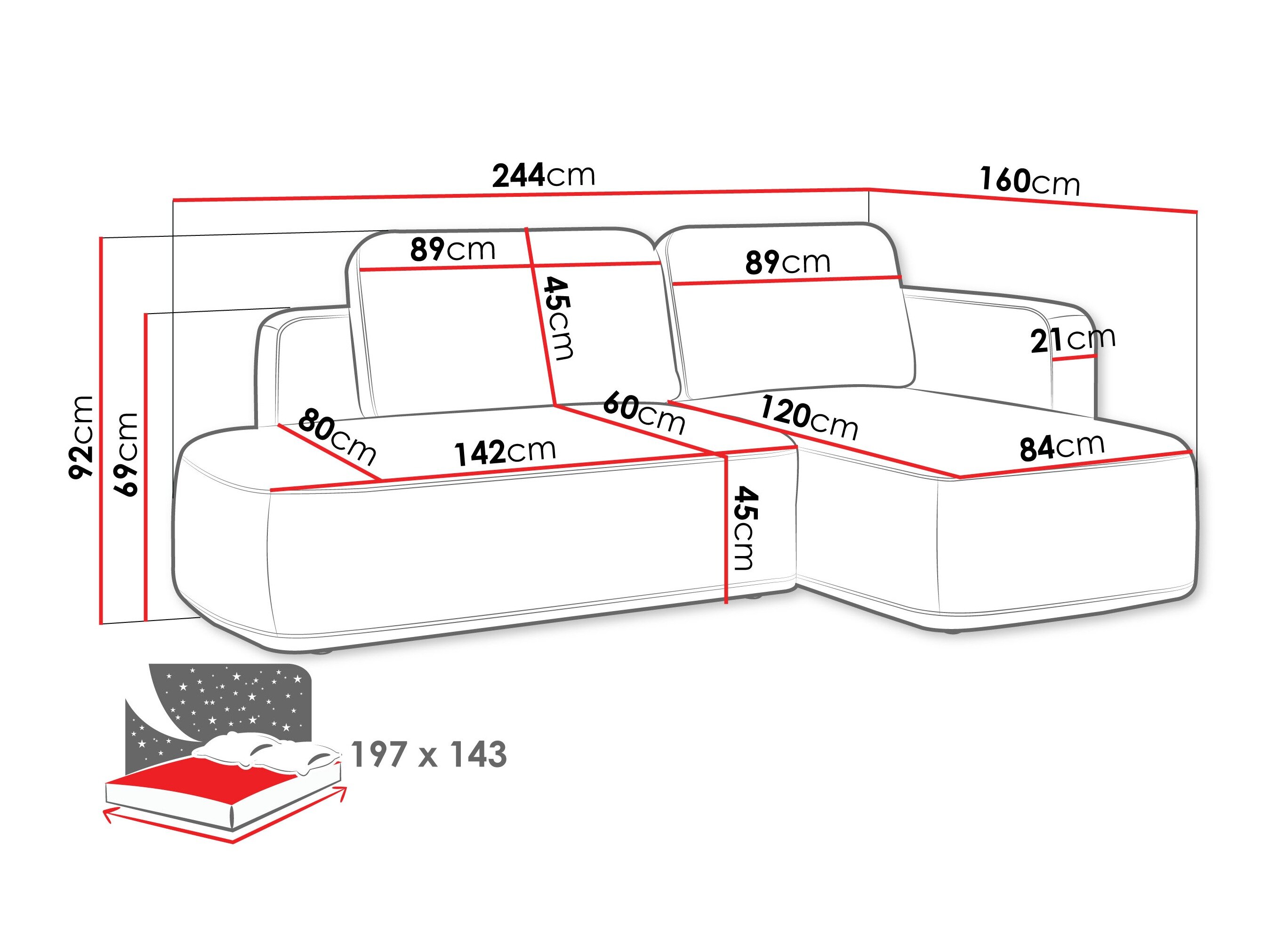 Hjørnesofa ComfiDream Celena (Perfect Harmony 82)
