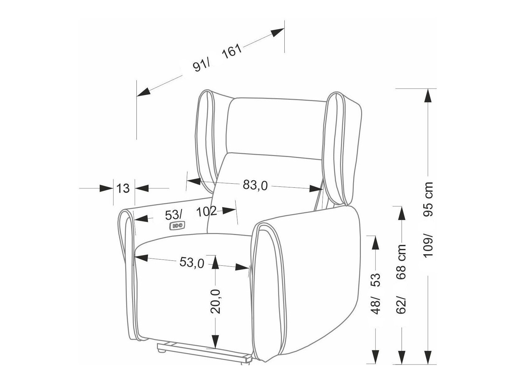 Hvilestol Houston 1978 (Grå)