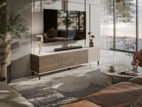 TV-meubel Luelia 114 (Notenhout + Kasjmier)