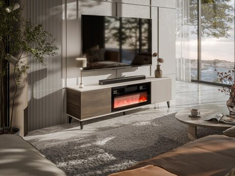 TV-meubel Luelia 121 (Notenhout + Kasjmier)