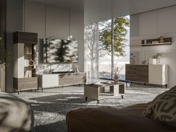 Woonkamerset Luelia 107 (Notenhout + Kasjmier)