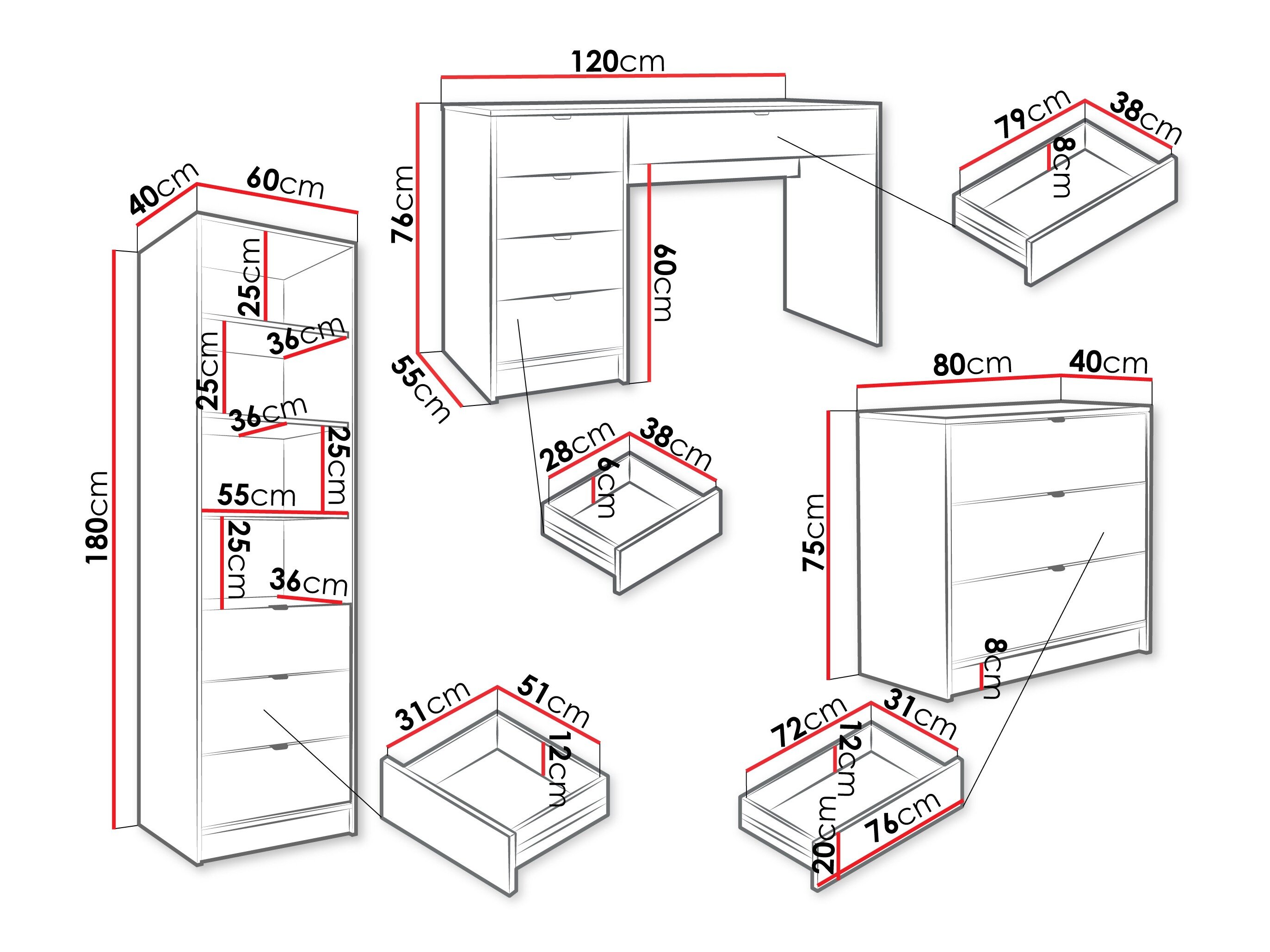 Hjemmekontorsæt Comfivo Larmire 120 (Sort)