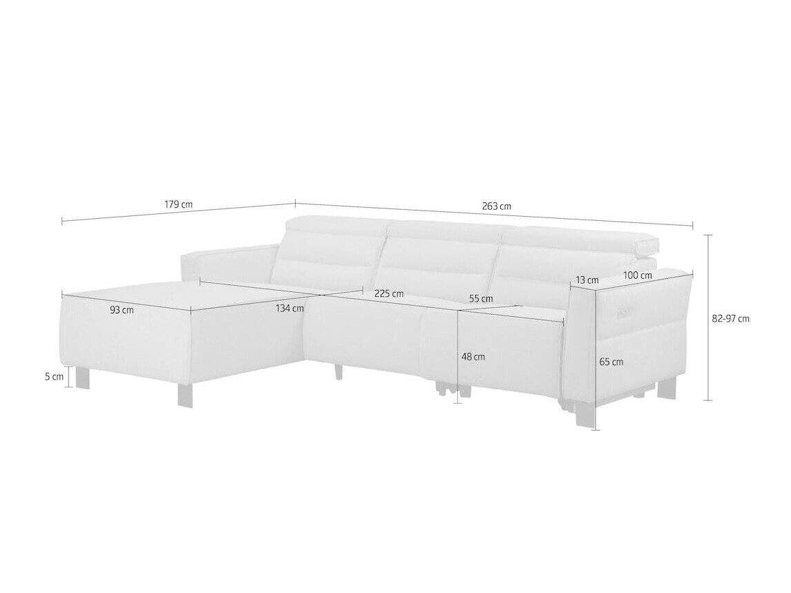 Pehme nurga recliner Denton 1486 (Pruun)