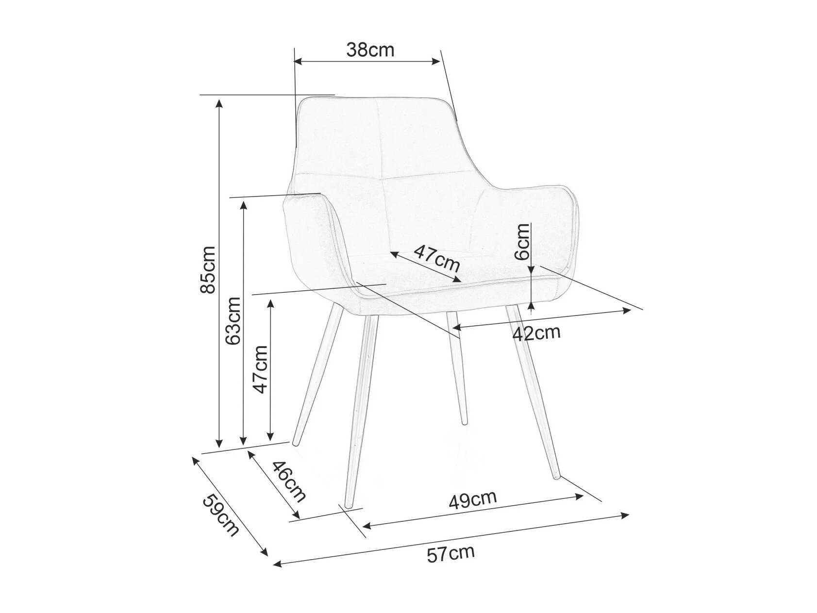 Stol Detroit 812 (Sort)