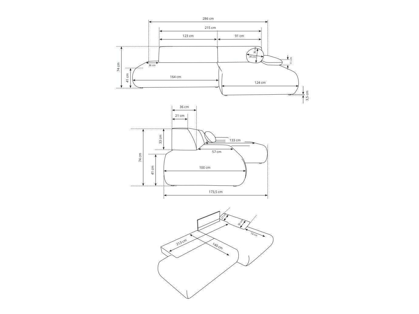 Hjørnesofa Kingston 183 (Vinci 75)