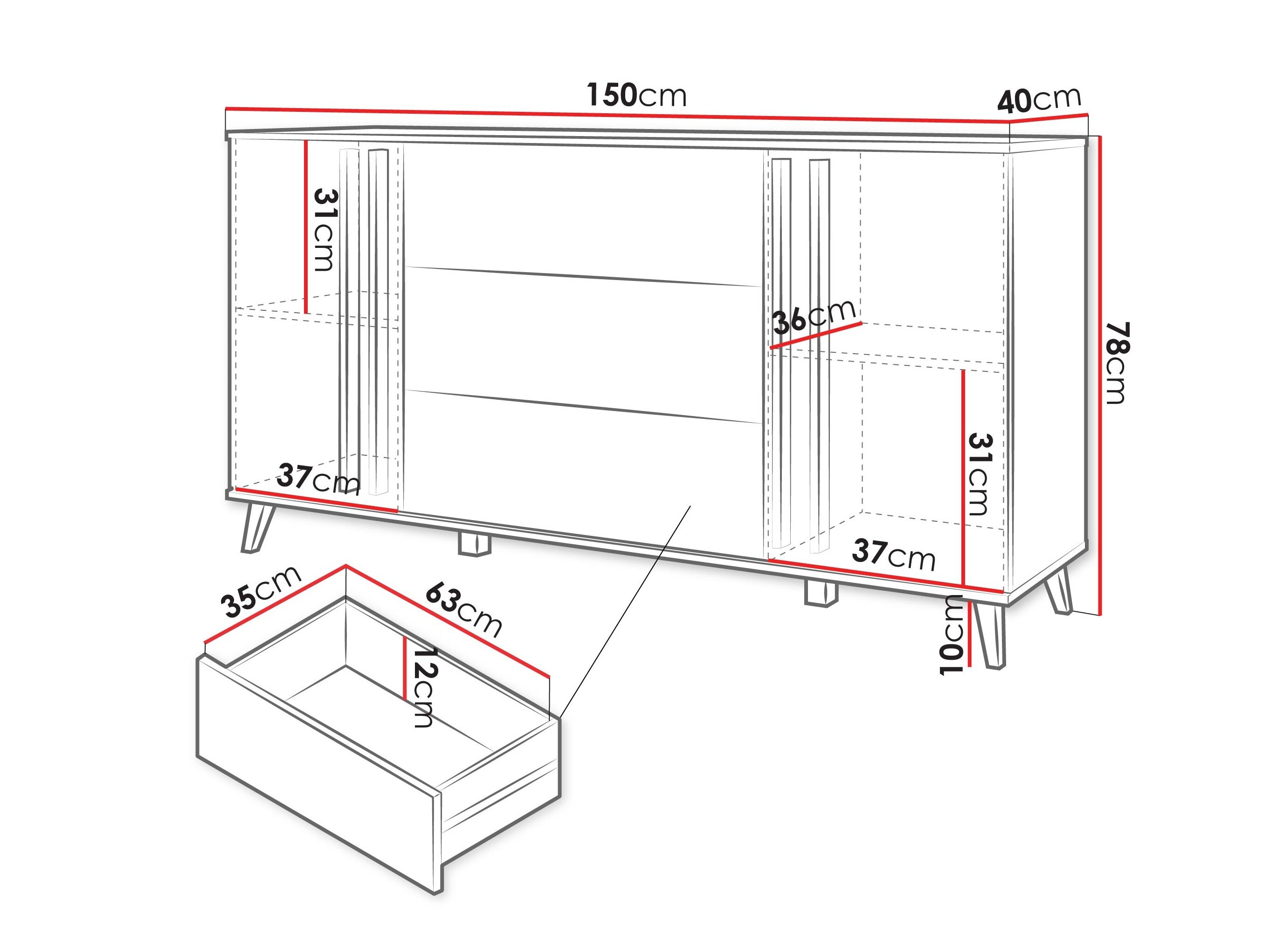 Kommode Facetor (Grafit)