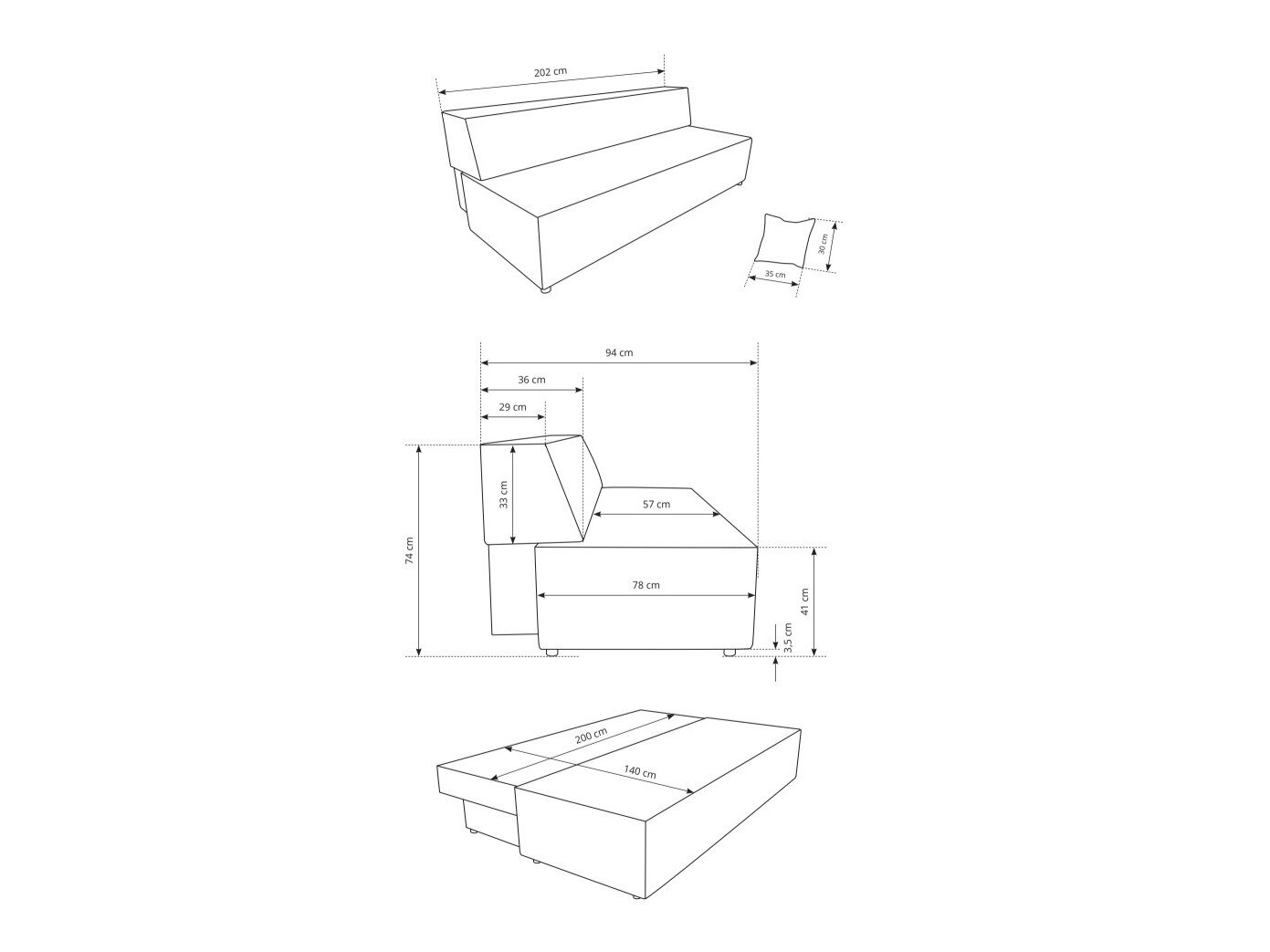 Sovesofa Kingston 185 (Tilia 03)