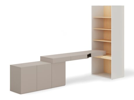 Büro-Set Evareve 118 (Grau + Eichenholzoptik)