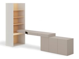 Büro-Set Evareve 118 (Grau + Eichenholzoptik)