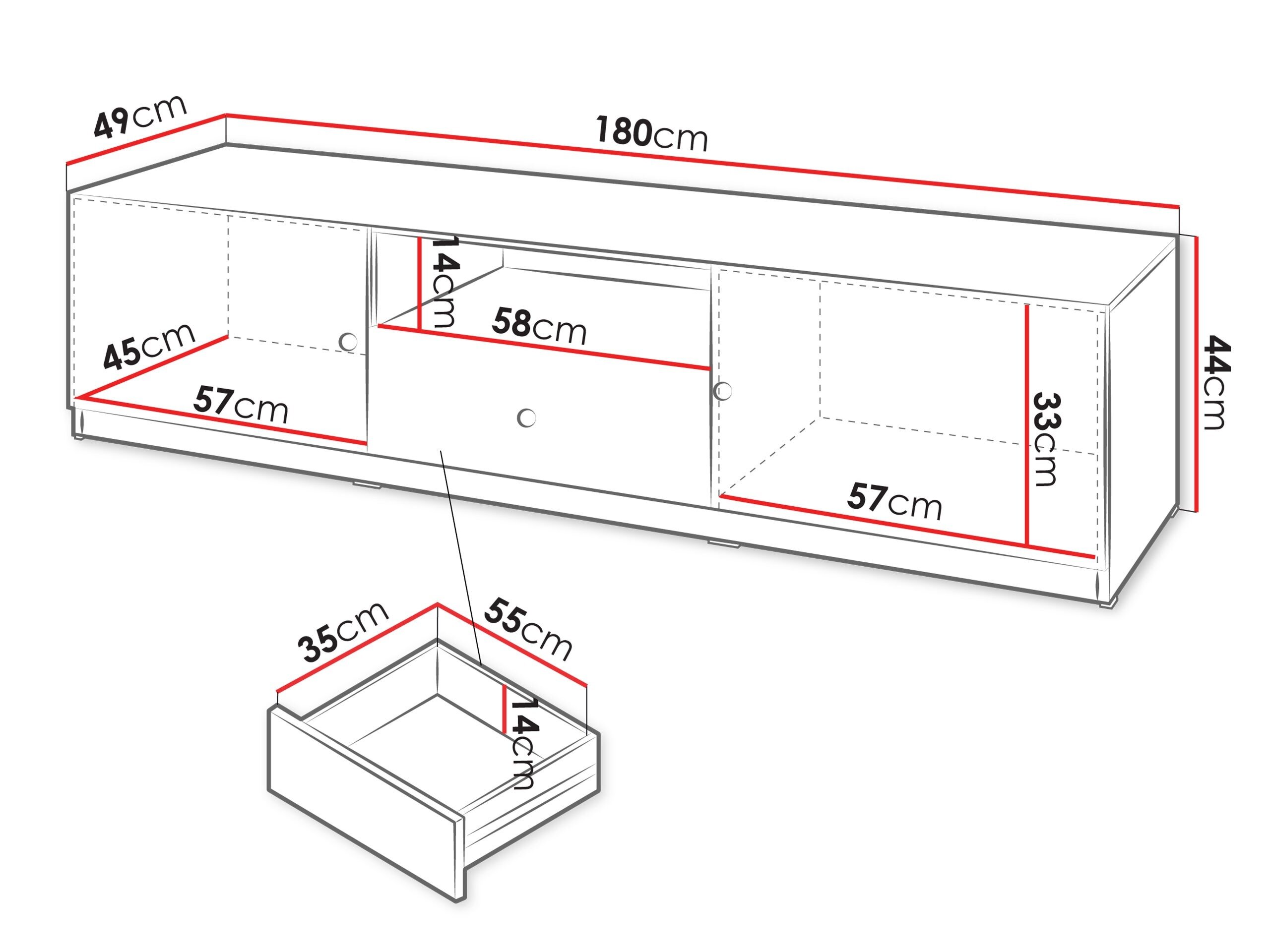 TV-bord Comfivo Lenitas