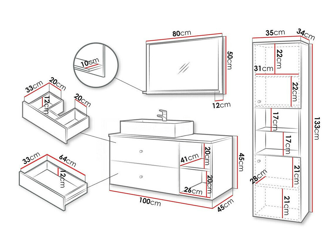 Badeværelsessæt Salus II (Kashmir + Egetræ)