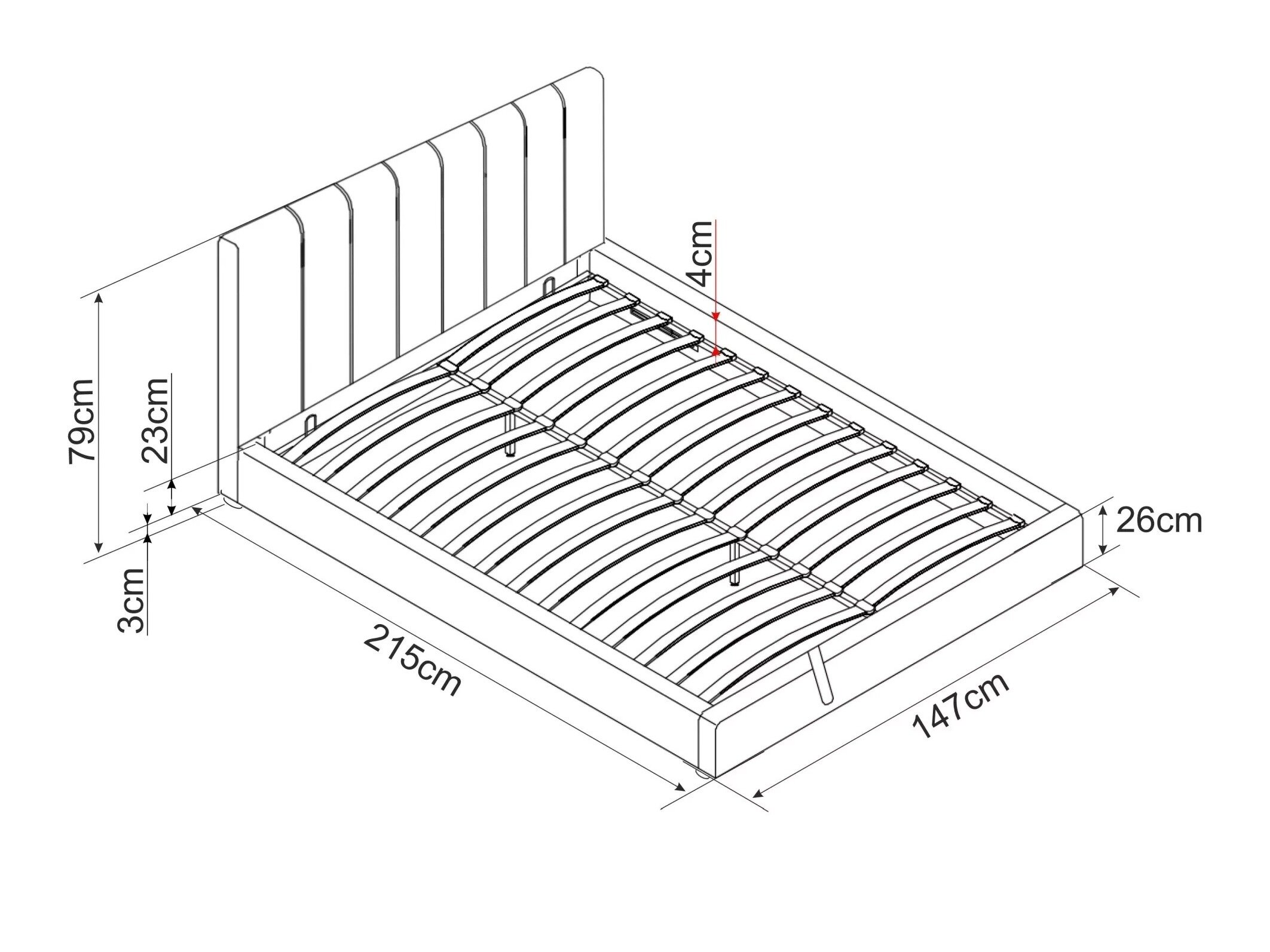Seng Detroit 412 (Grå)