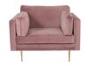 Fauteuil Dallas 100 (Stoffig roze + Bruin)