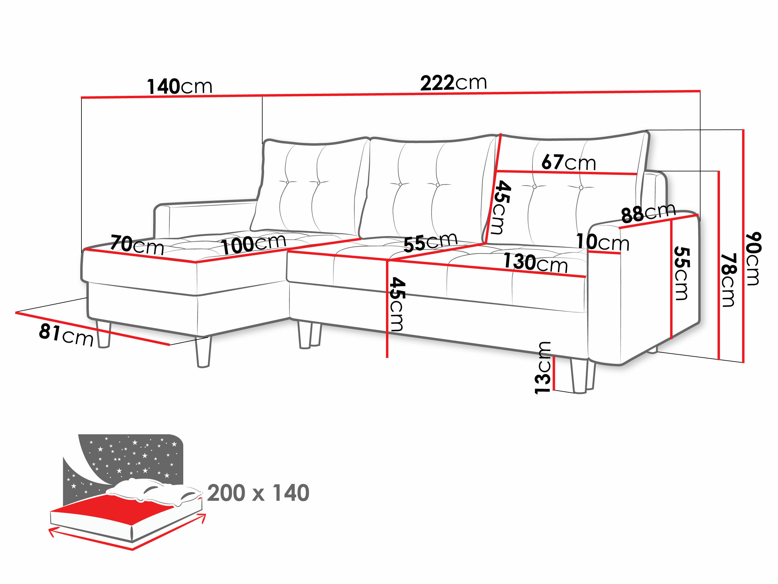 Hjørnesofa Boulder 100 (Malmo 85)