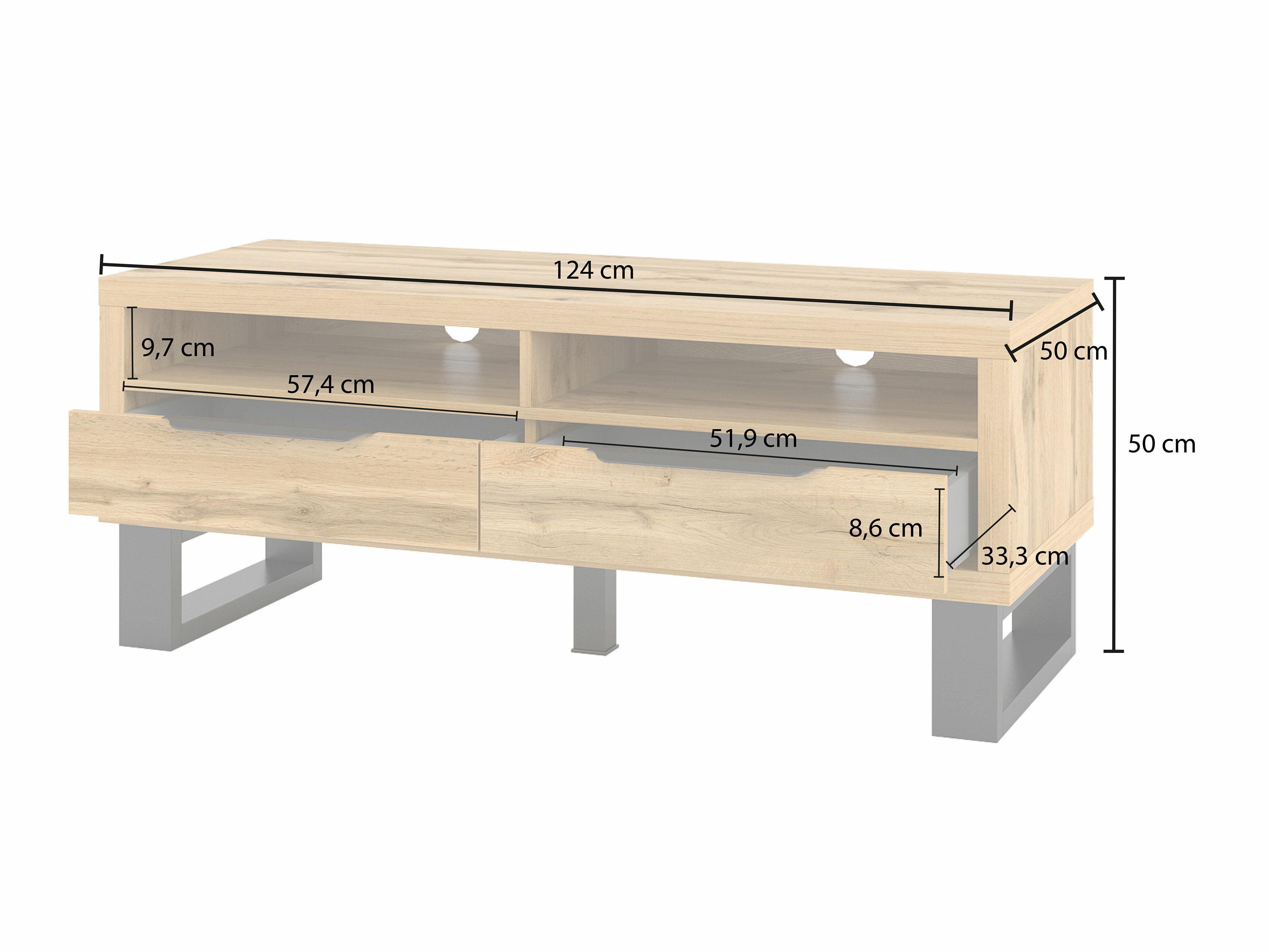 TV-bord Avicavu 100 (Wotan eg + Sort)
