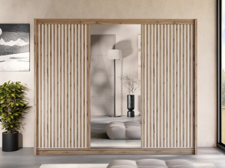 Garderobeskab Gemes I (Wotan eg + Hvid)