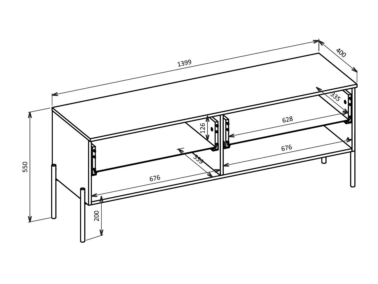 TV-bord Levtenu 108 (Kashmir)