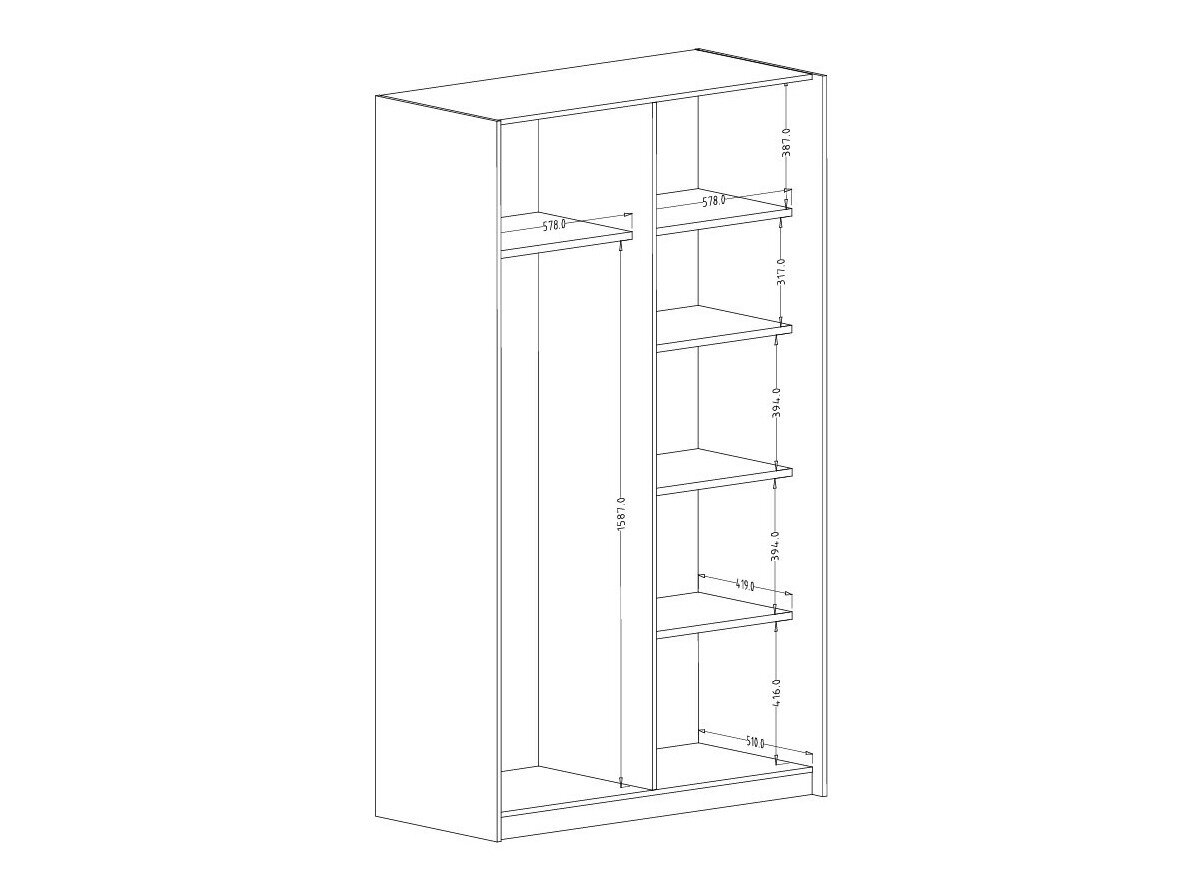 Kleiderschrank Austin 369 (Eichenholzoptik)