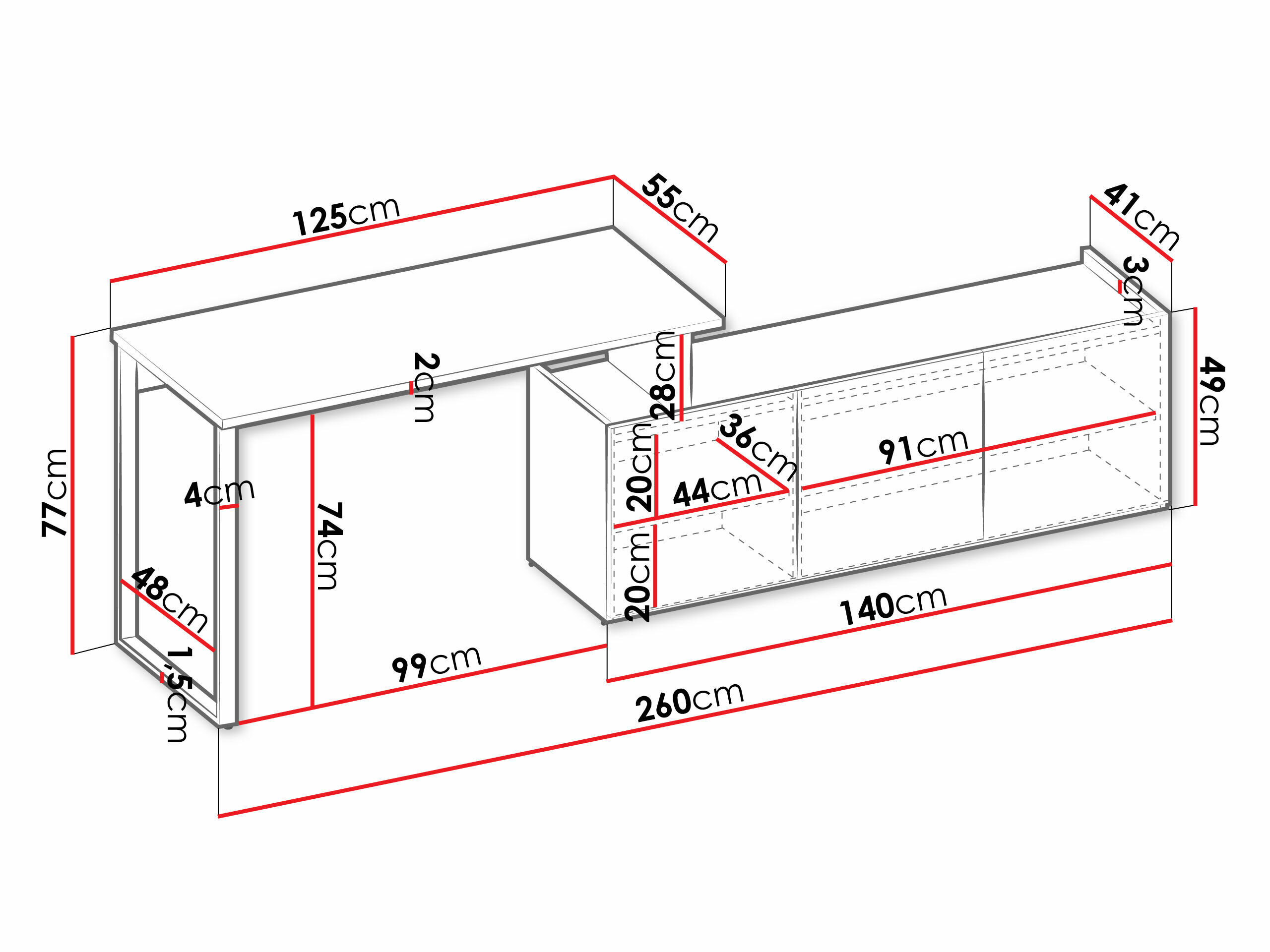 Hjørneskrivebord Tivseva 109