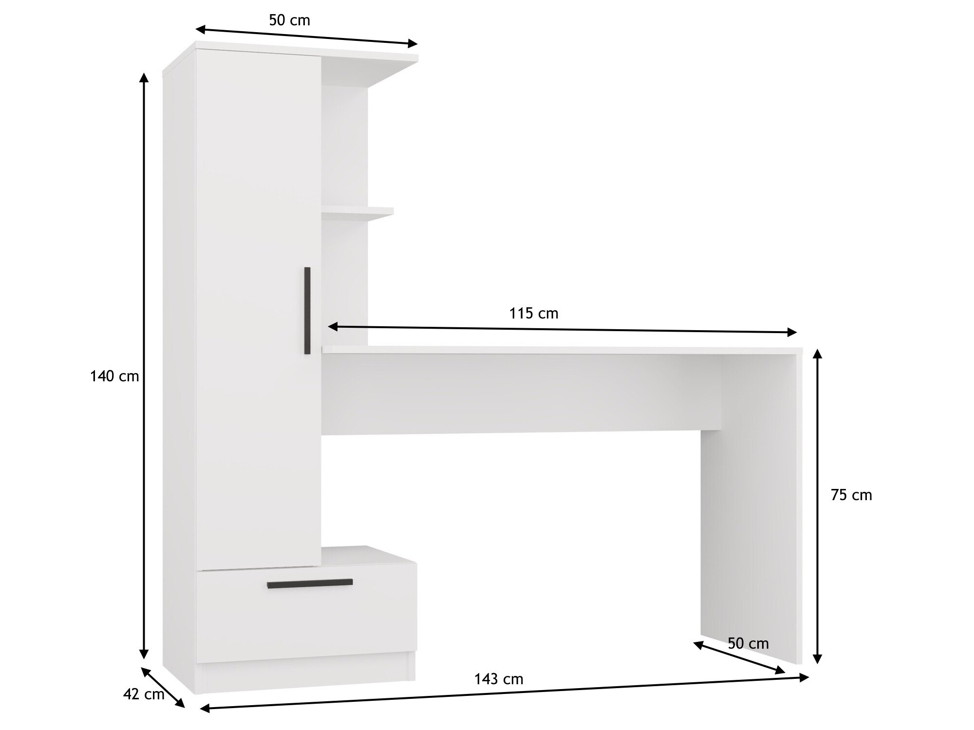 Skrivebord Mandeville 321 (Hvid)