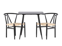 Eetkamerset Dallas 4920 (Zwart + Lichtbruin)