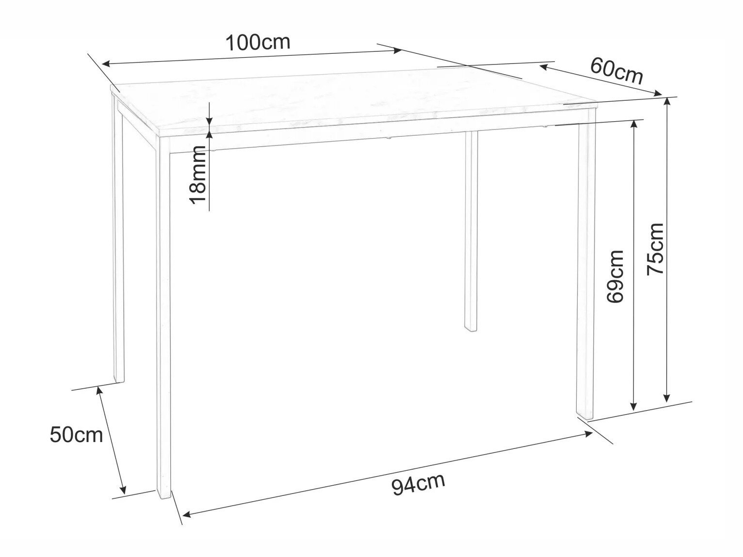 Bord Detroit 861 (Egetræ + Hvid)