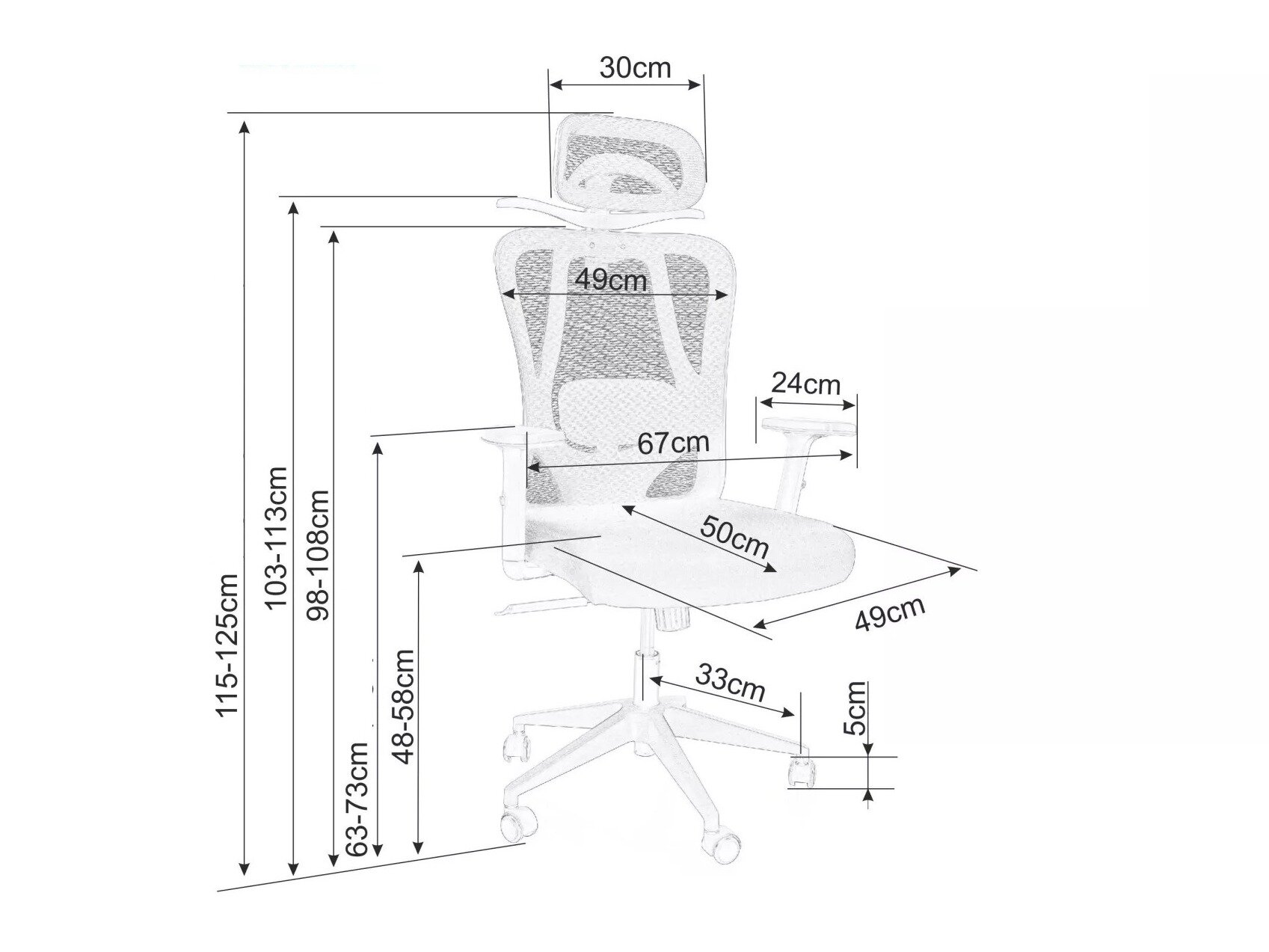 Kontorstol Detroit 872 (Sort)