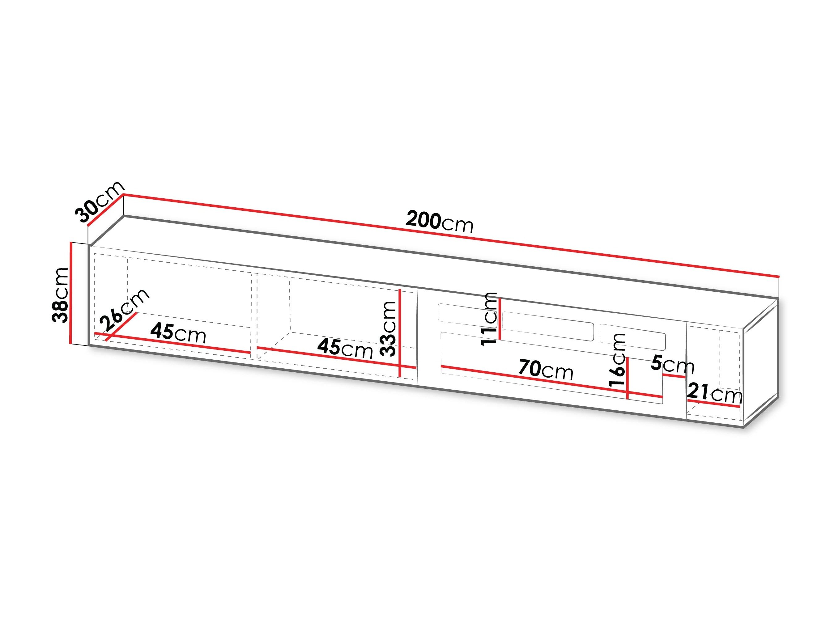 TV-bord Calveru 110 (Wotan eg + Sort)