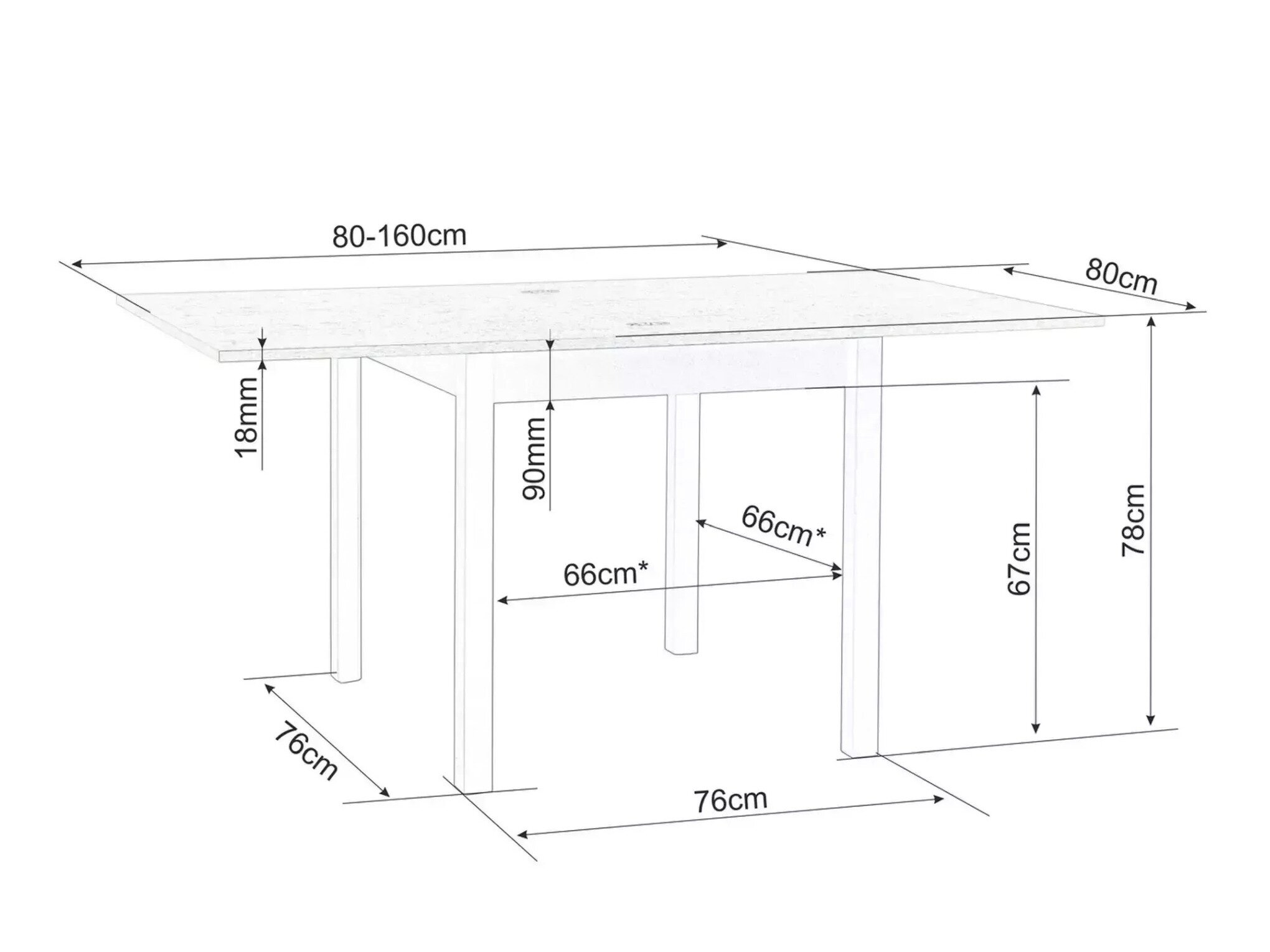 Bord Detroit 898 (Egetræ + Kashmir)