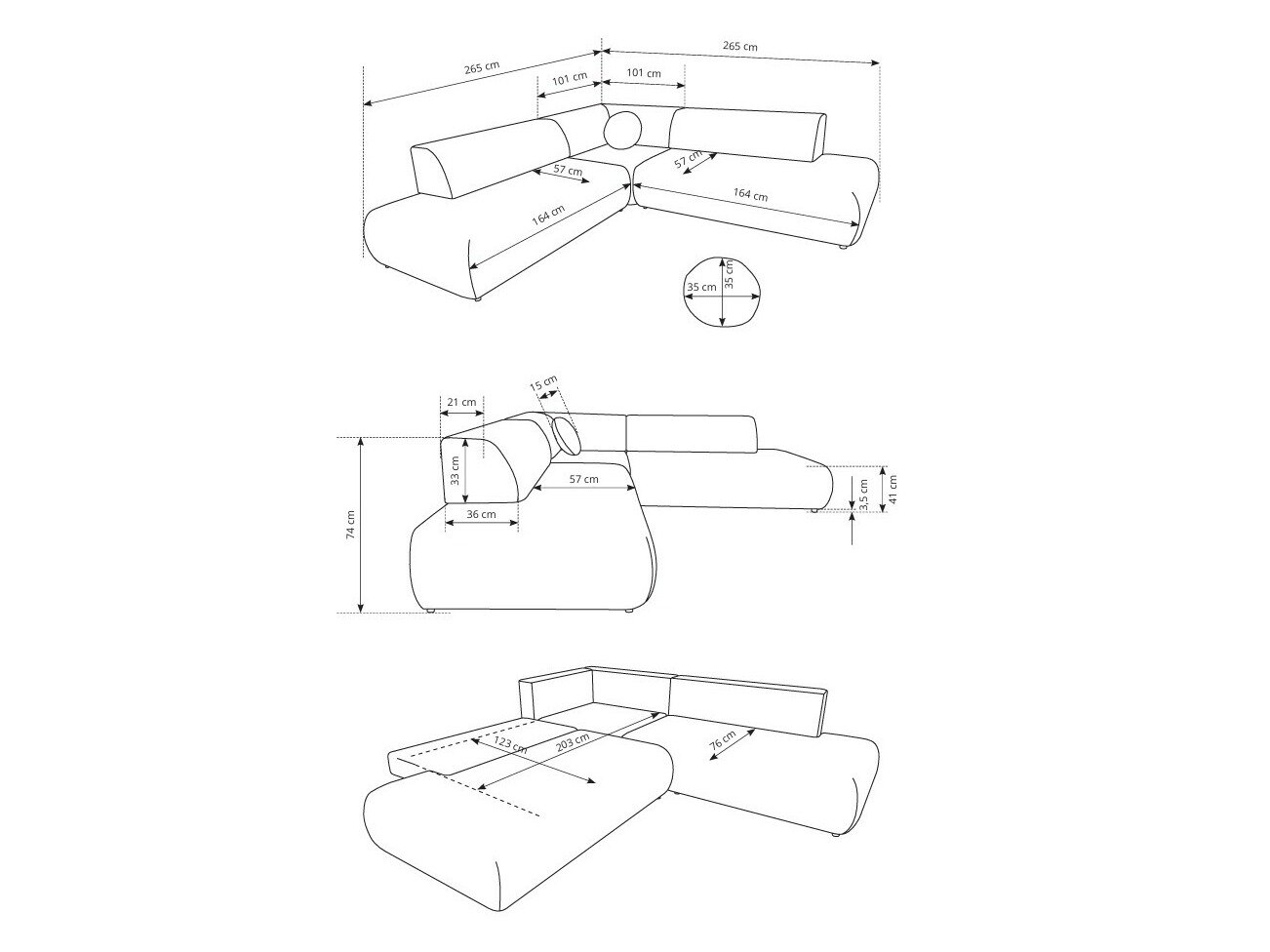 Hjørnesofa Kingston 186 (Vinci 75)