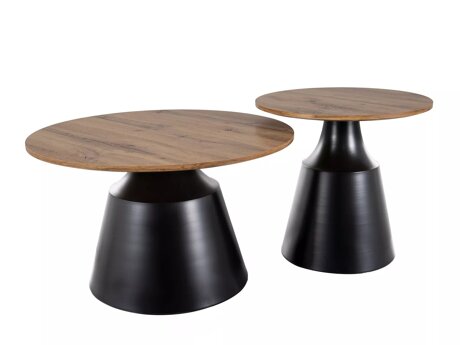 Salontafel set Detroit 908 (Zwart + Artisan eiken)