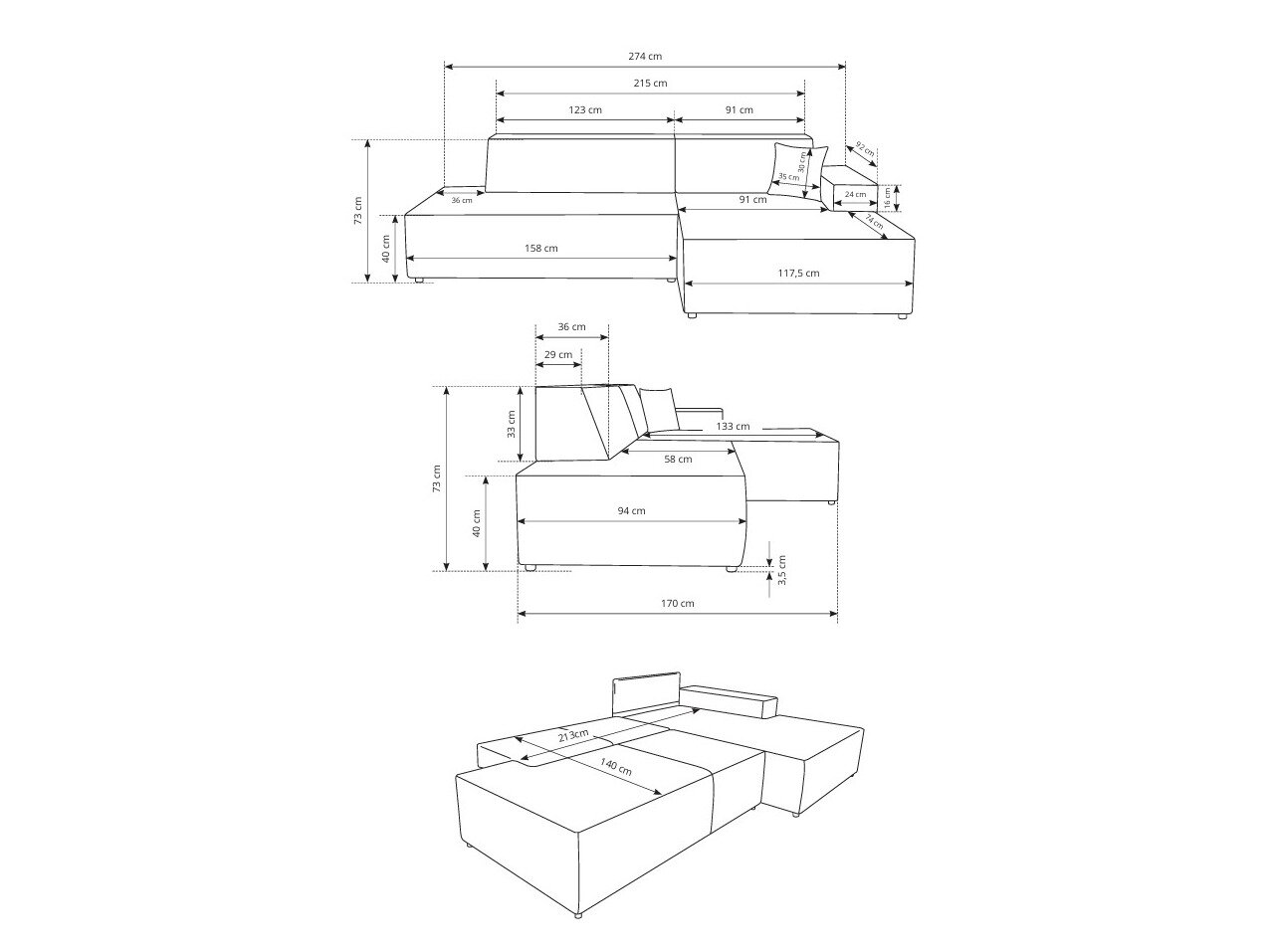 Hjørnesofa Kingston 187 (Dunbar 35)