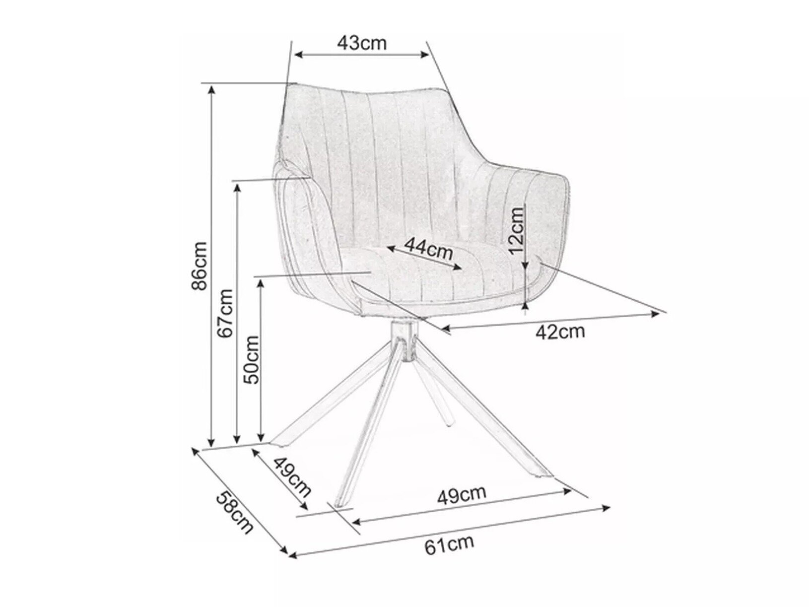 Stol Detroit 912 (Mørkegrå)