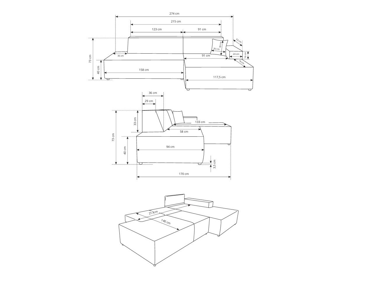 Hjørnesofa Kingston 187 (Dunbar 40)