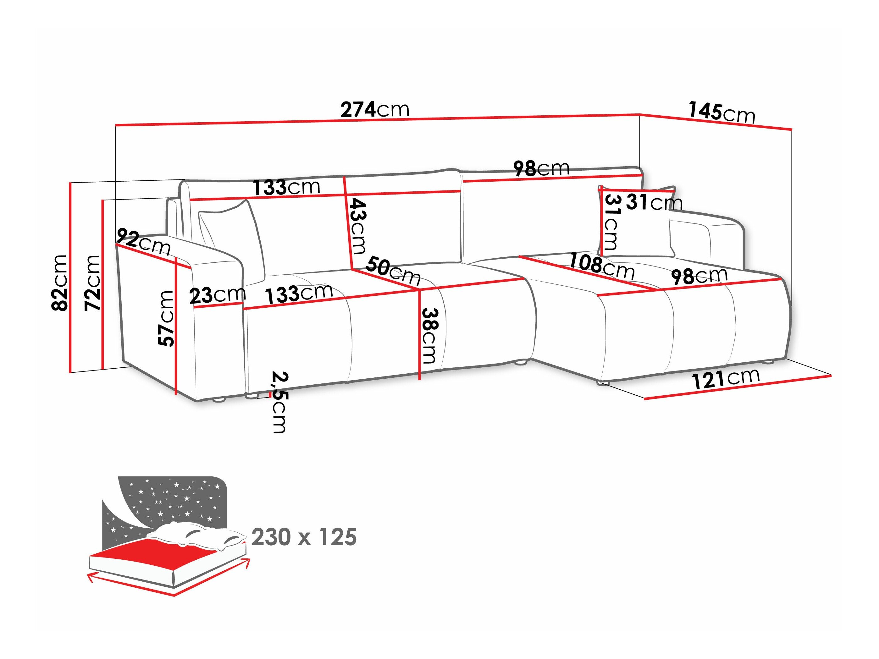 Hjørnesofa Comfivo 425 (Velo 623)