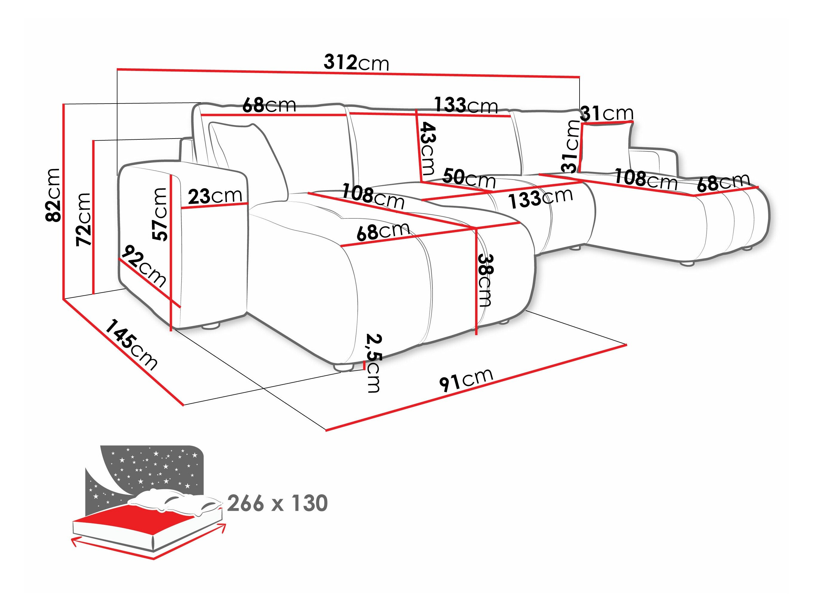 Hjørnesofa Comfivo 426 (Velo 621)
