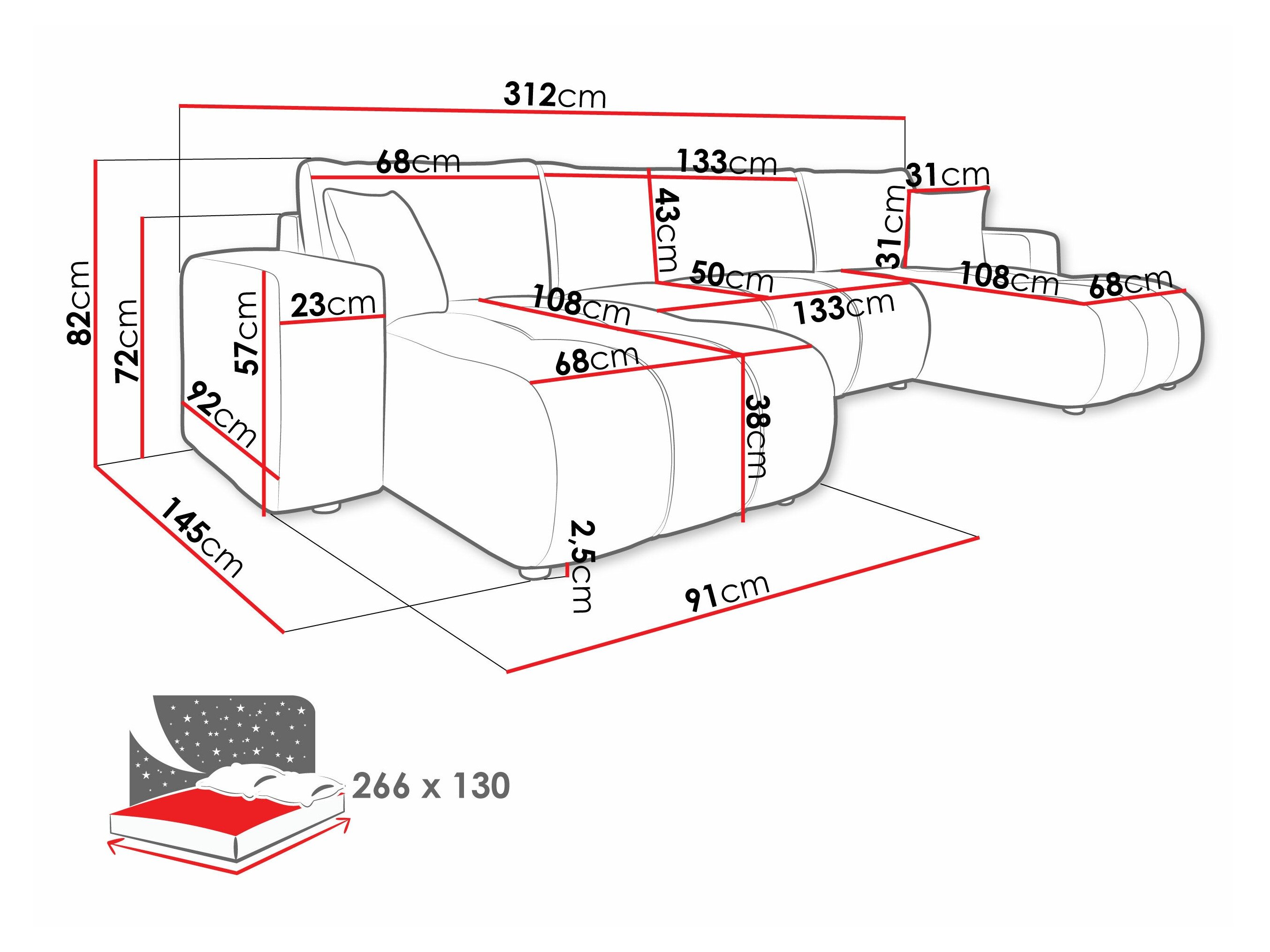 Hjørnesofa Comfivo Laurus II (Velo 626)