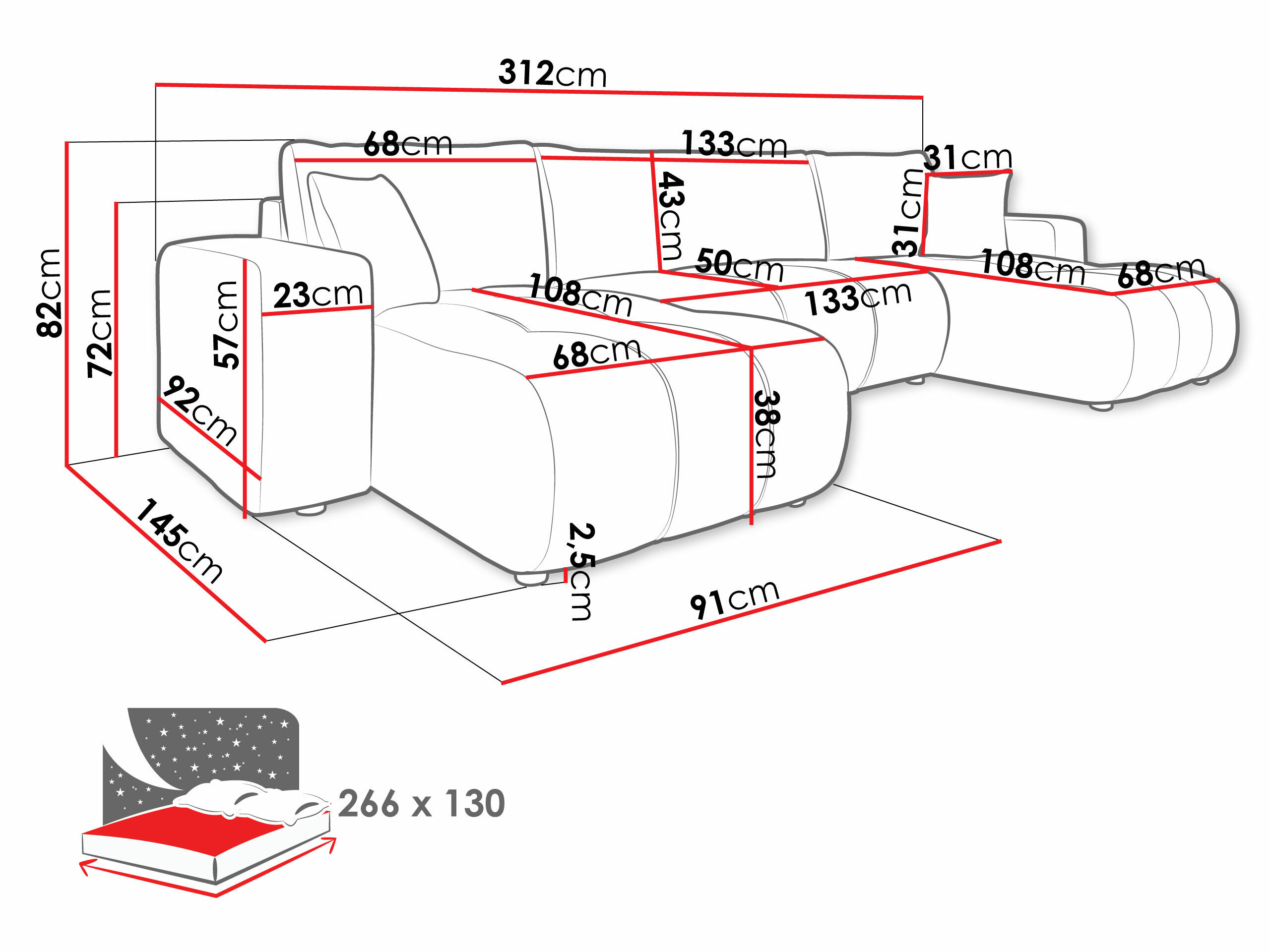 Hjørnesofa Comfivo Laurus II (Velo 636)