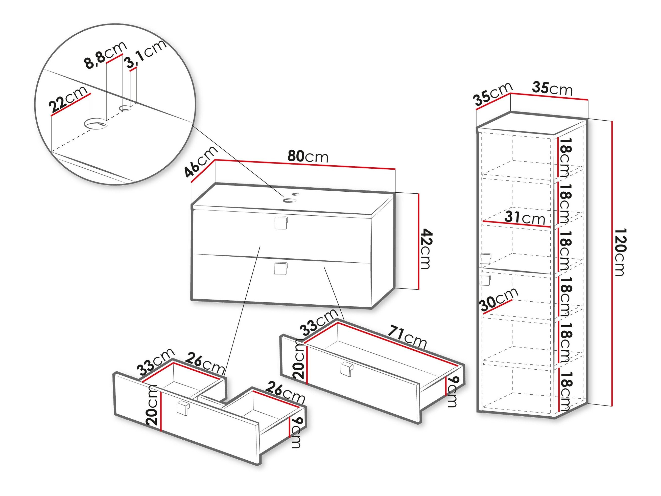 Badeværelsessæt Orlvera 103 (Lysebrun)