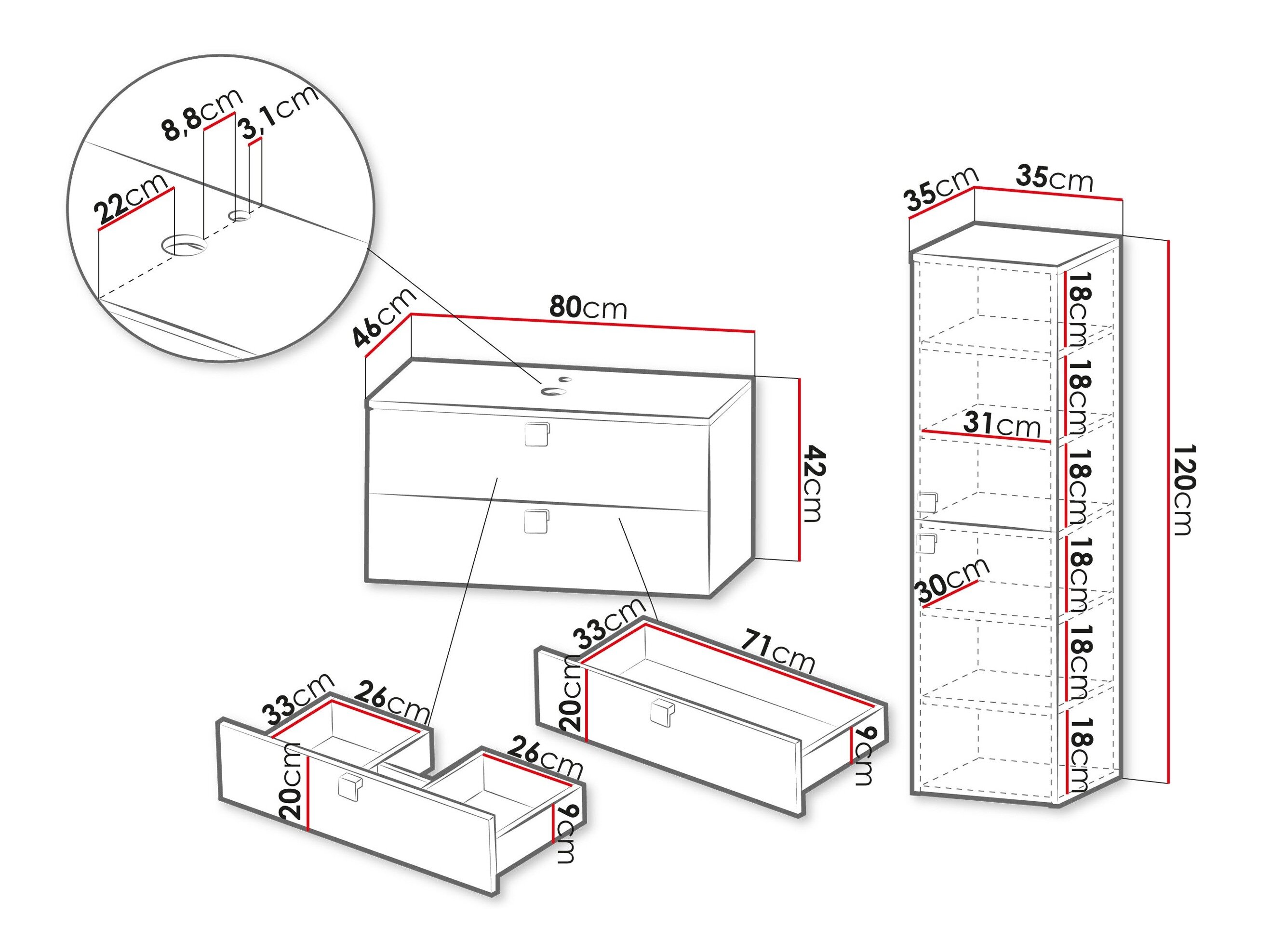 Badeværelsessæt Panium (Lysebrun)