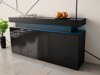 Dressoir Monfero (Zwart + Glanzend zwart)