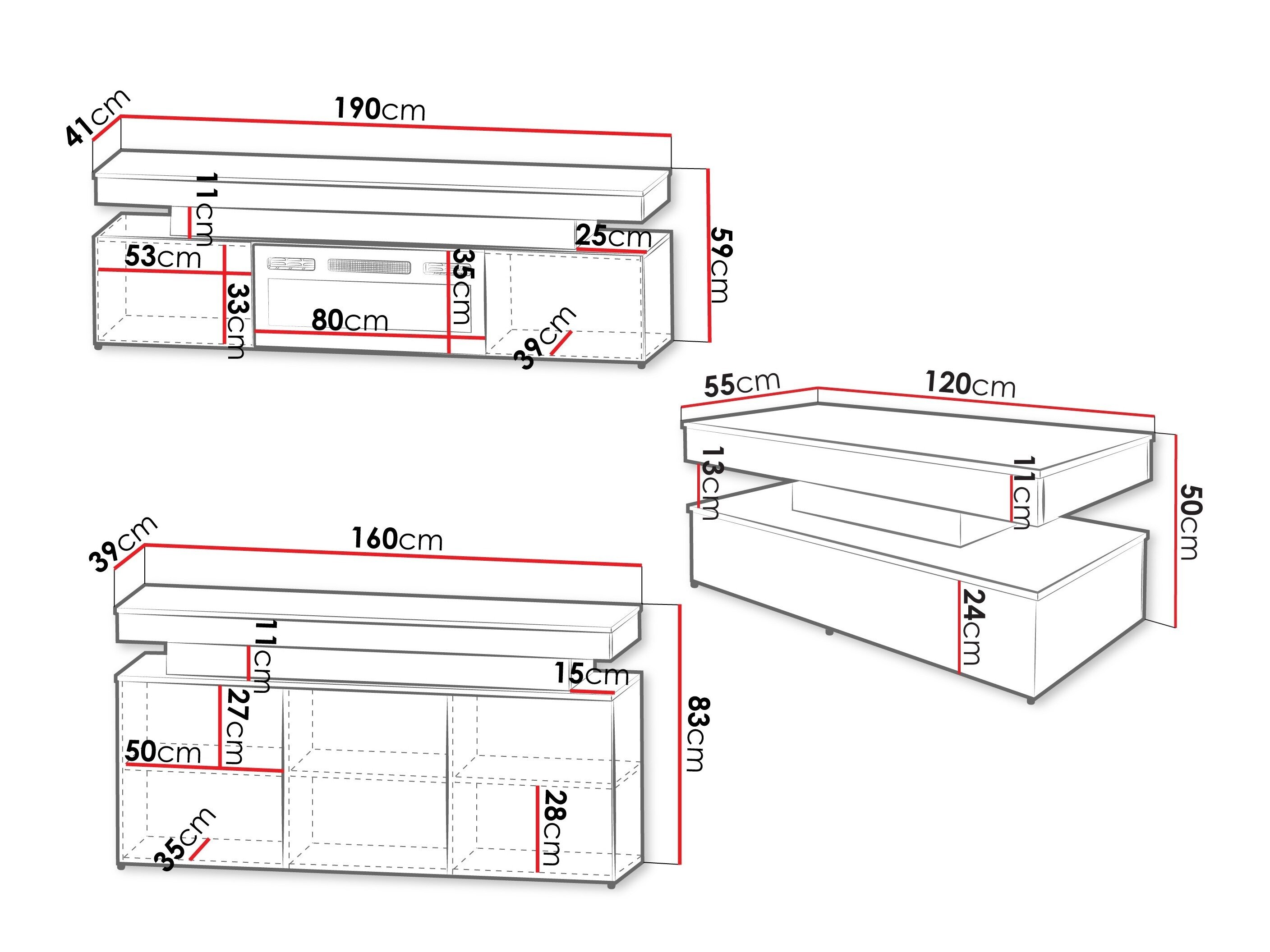 Stuemøbelsæt Monfero 106 (Lysebrun)
