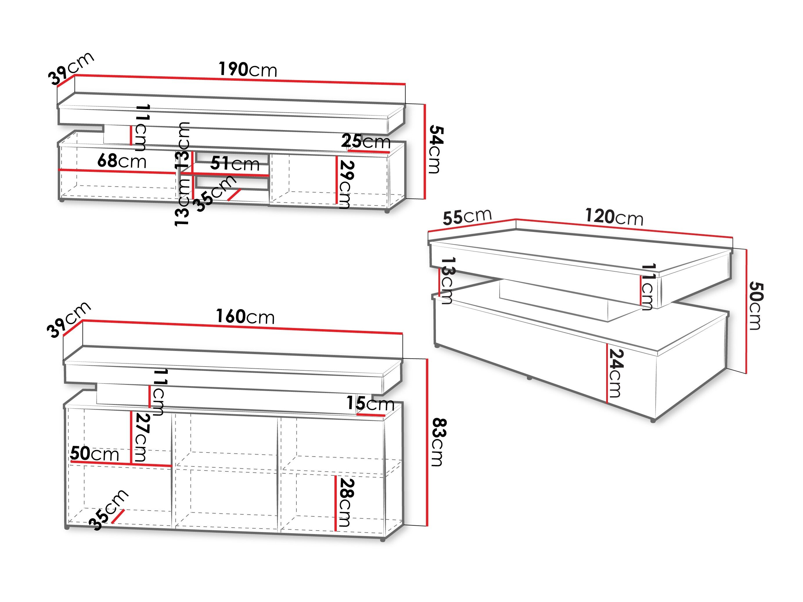 Stuemøbelsæt Monfero (Lysebrun)