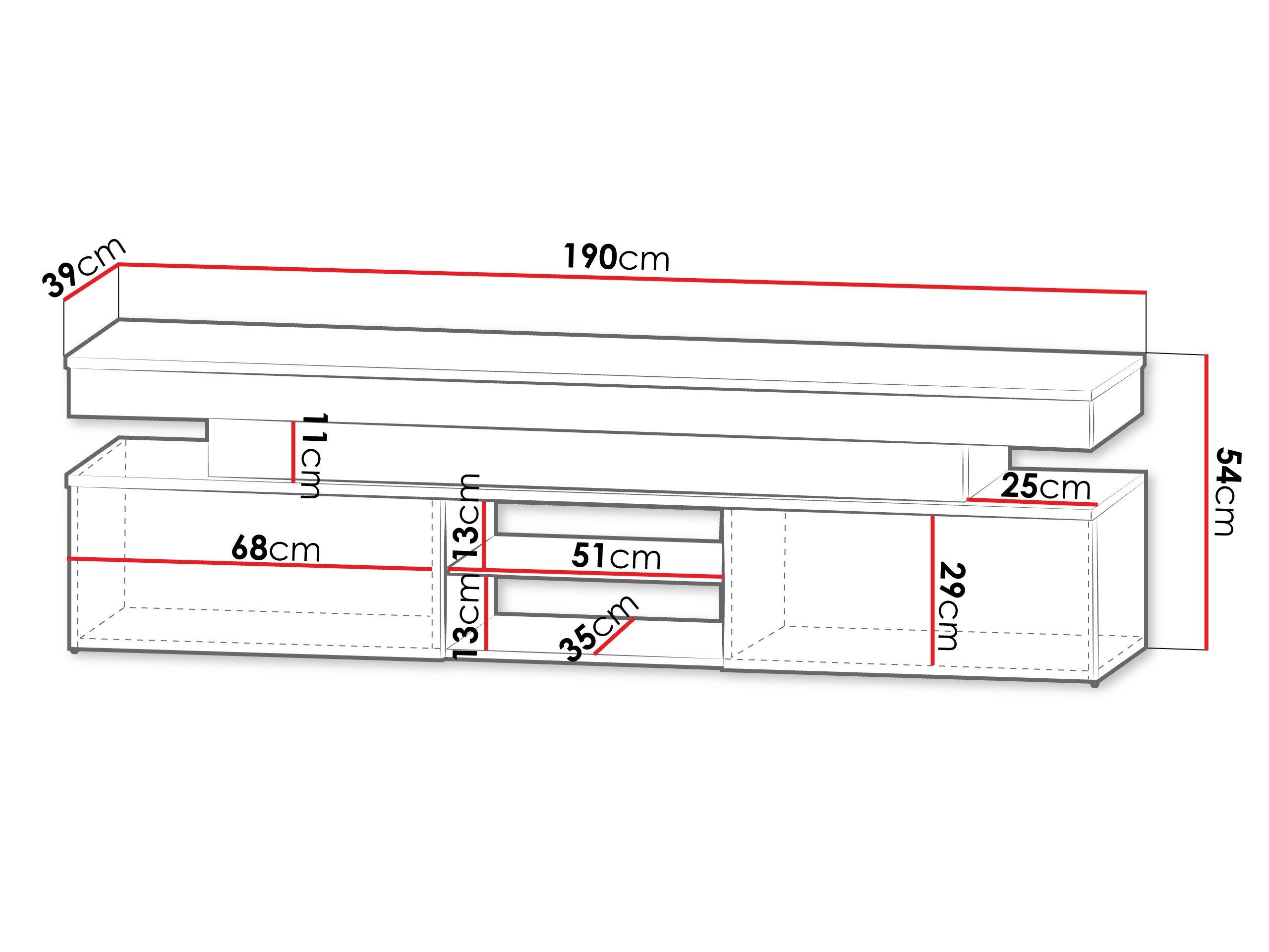 TV-bord Monfero (Lysebrun)