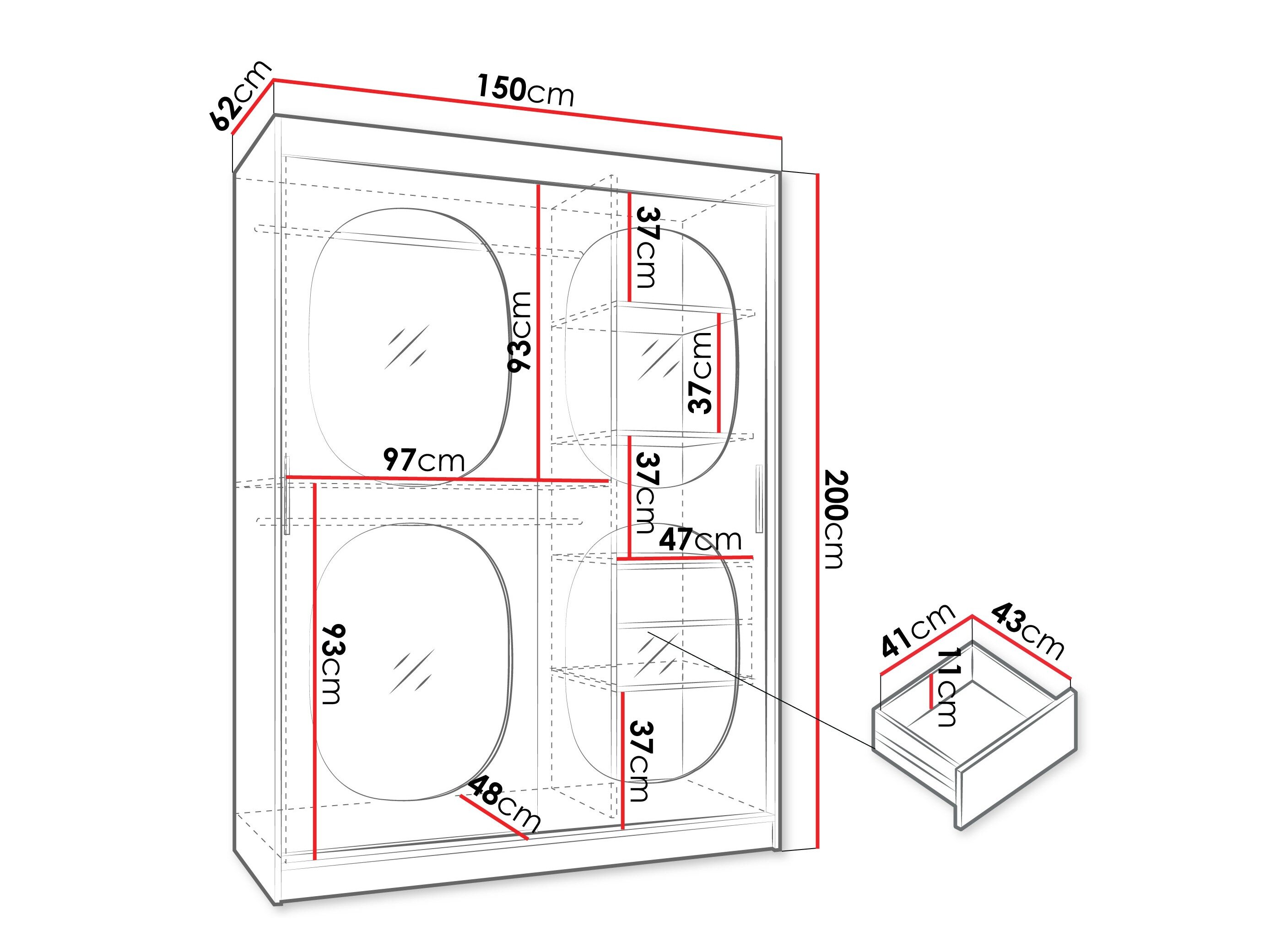 Garderobeskab Hartford 527 (Sort)
