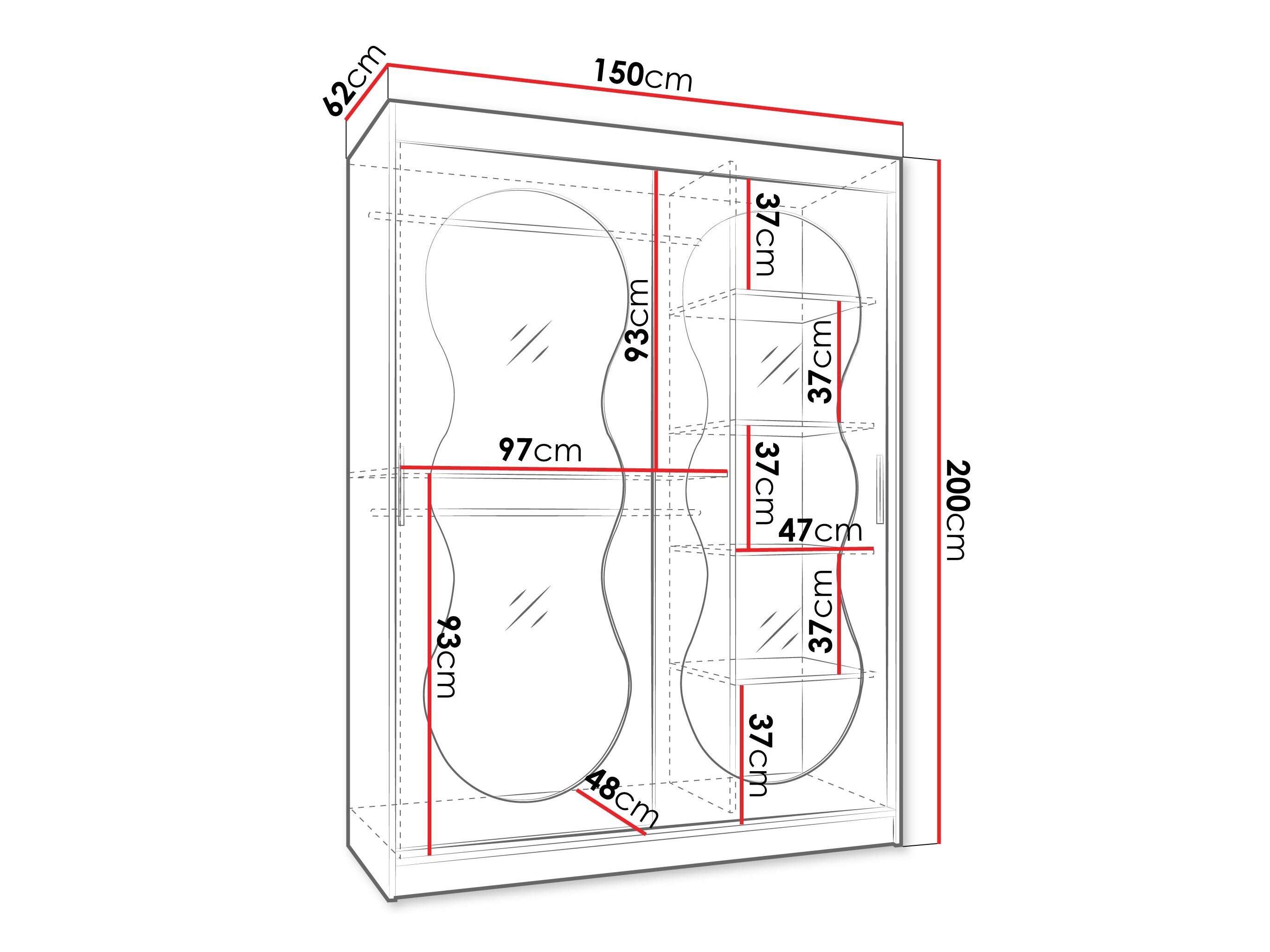 Garderobeskab Hartford 528 (Sort)