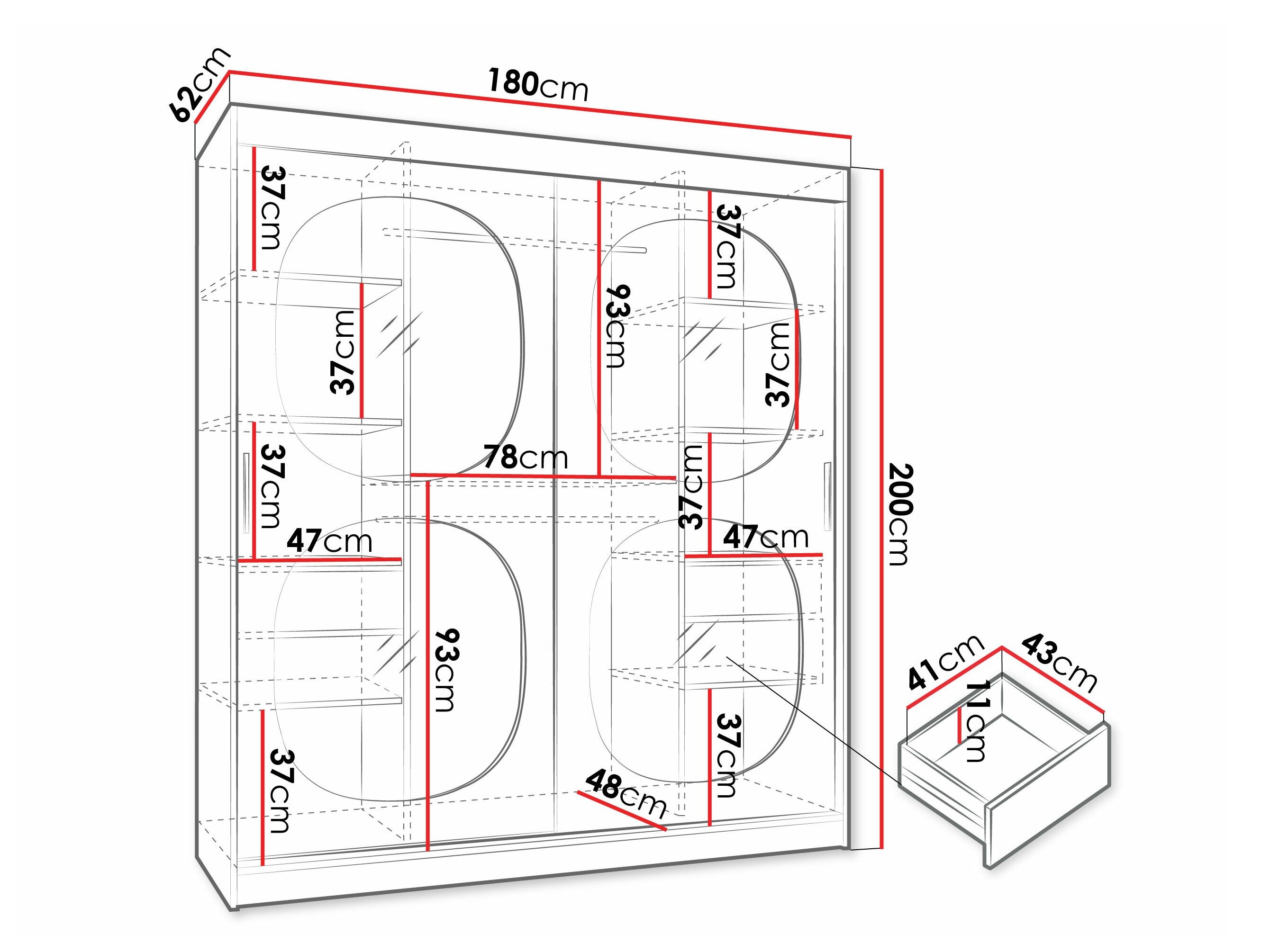 Garderobeskab Hartford 529 (Sort)