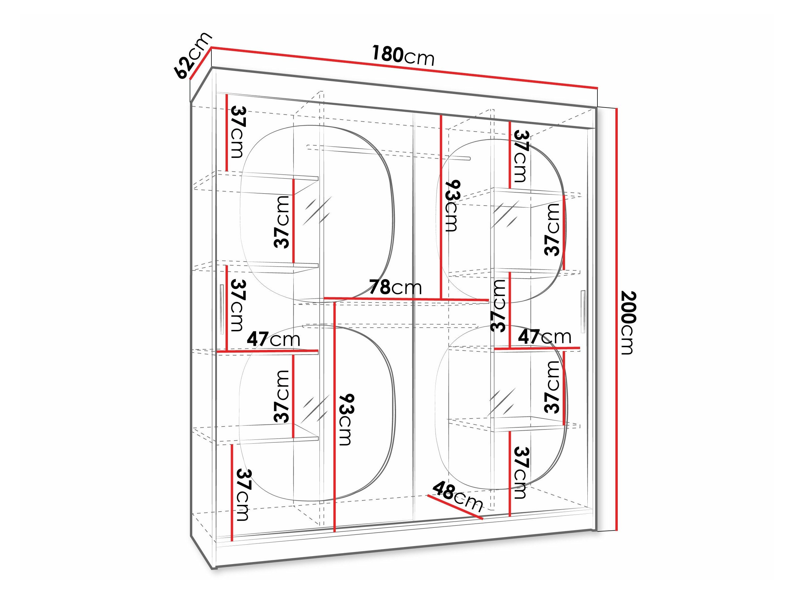 Kledingkast Hartford 529 (Zwart)